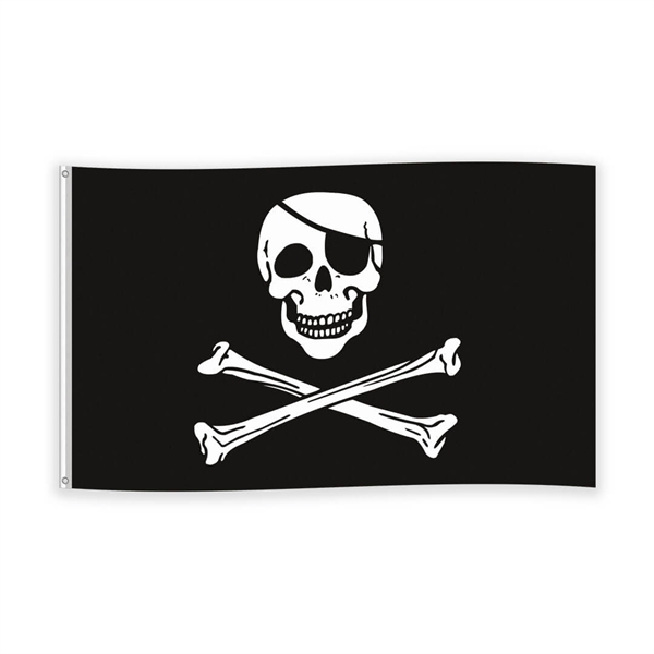 Flag i stof Pirat 90x150 cm.