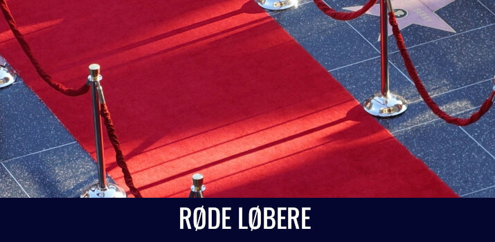 Salg af Røde Løbere i mange varianter hos Klar Til Fest