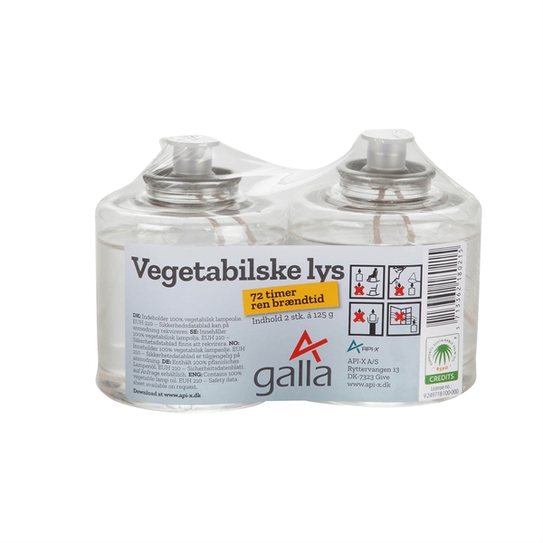 2-pak Galla Vegetabilsk olielys 2x36 timer