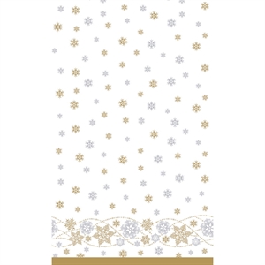 Duni Dunicel design Snow Glitter white/gold 138x220 cm.