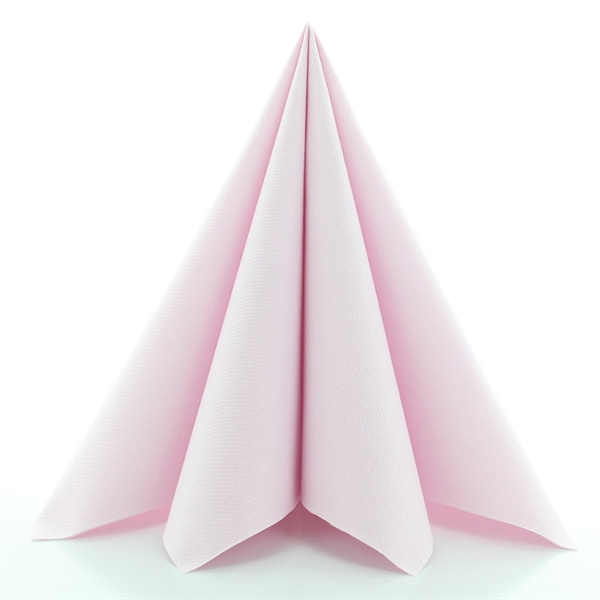 Airlaid stoflignede serviet 40x40 cm. 12 stk Lys rosa pink