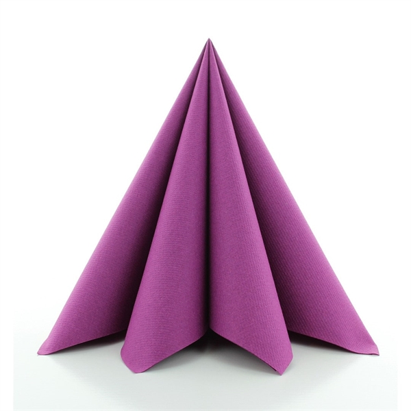 Airlaid stoflignede serviet 40x40 cm. 50 stk Amethyst Aubergine