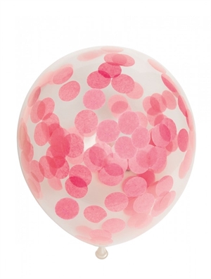 Konfetti Ballon  - Baby Pink 30 cm. 6 stk.