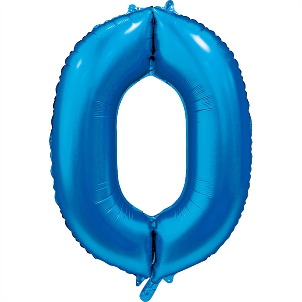 0 Tal Mat Mørkeblå folieballon 86 cm. 