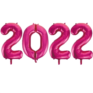 Nytårsballonsæt - 2022 - 40 cm. - Pink
