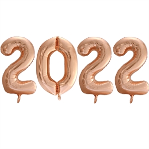 Nytårsballonsæt - 2022 - 40 cm. - Rose Guld