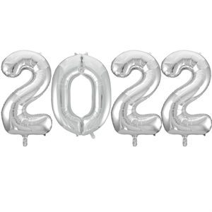 Nytårsballonsæt - 2022 - 40 cm. - Sølv