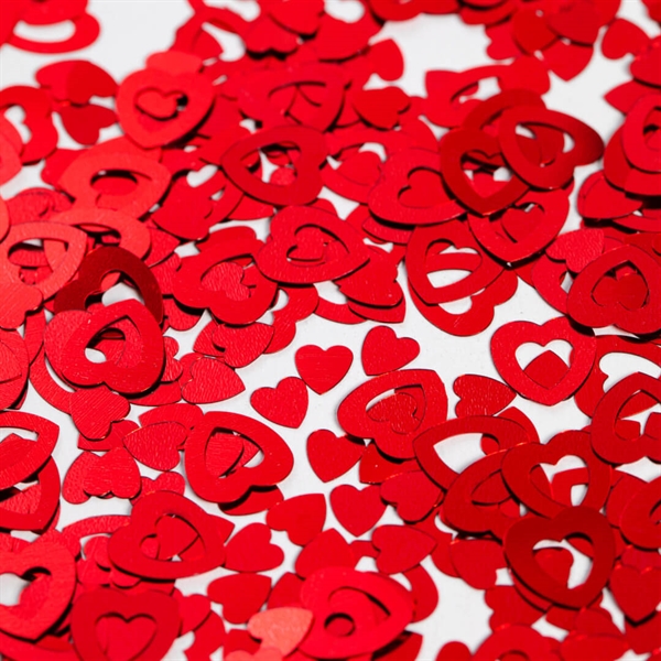 Bord konfetti Røde Hjerter Åbne
