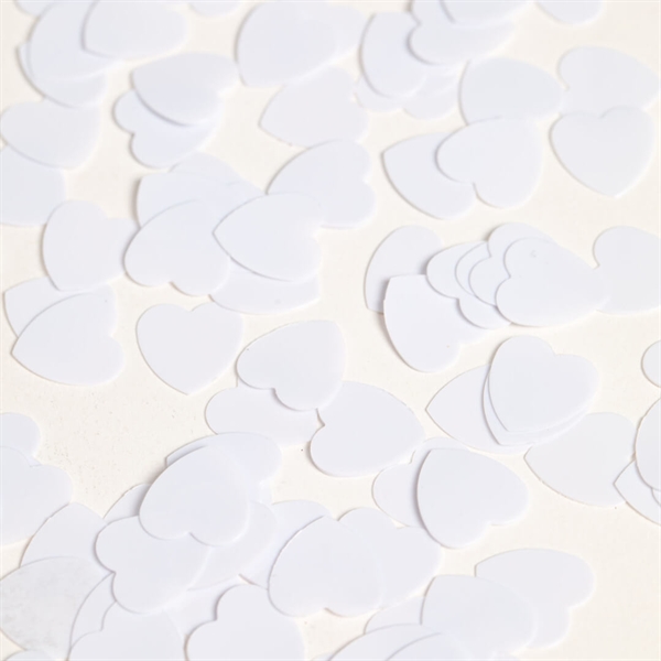 Bord konfetti Hvide Hjerter