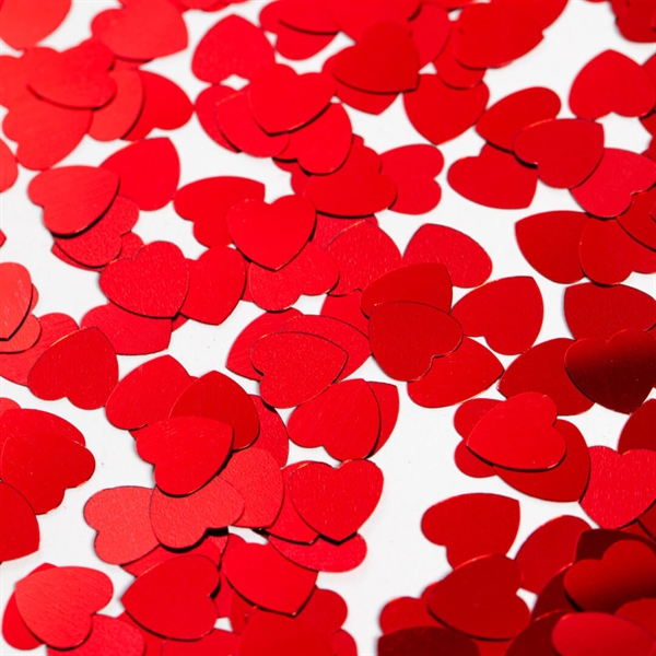 Bord konfetti Røde Hjerter