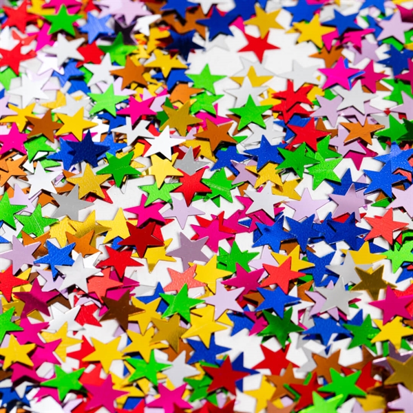 Bord konfetti Multicolour Stjerner