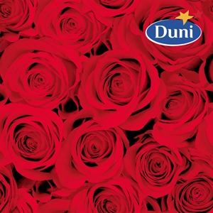 Duni Dunisoft Middagsserviet 40x40 cm. 12 stk. Design Red Roses