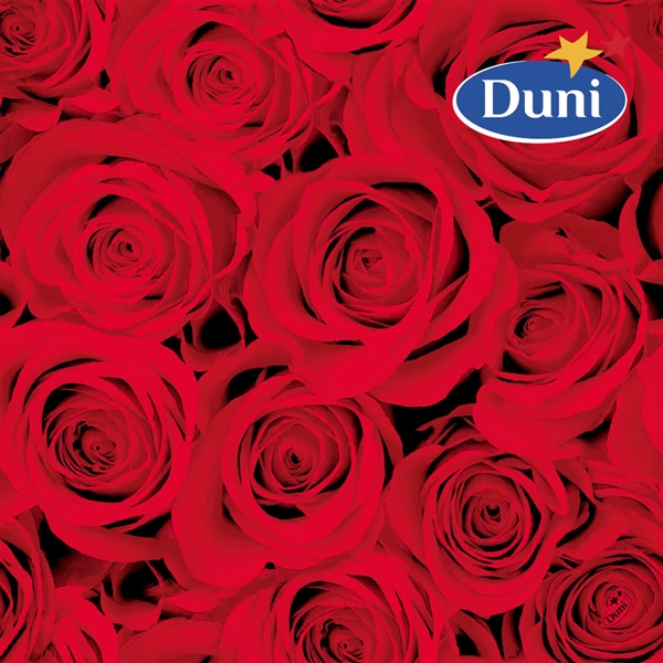 Duni Dunisoft Middagsserviet 40x40 cm. 12 stk Design Red Roses