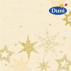 Duni Dunisoft Middagsserviet 40x40 cm. 12 stk. Design Star Stories Creme