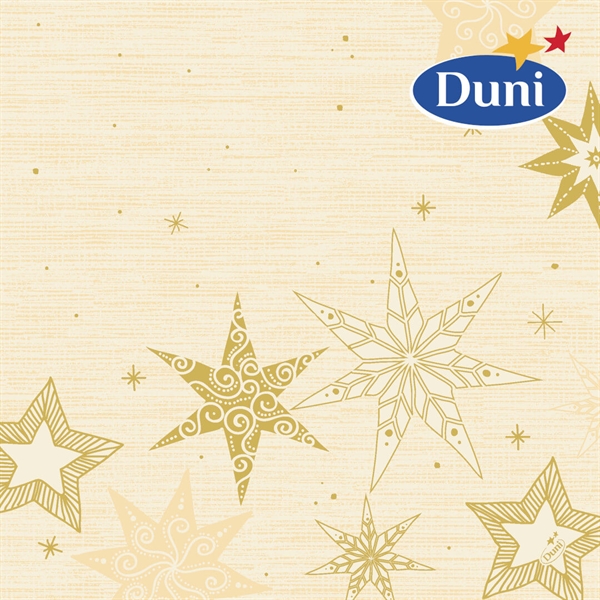 Duni Dunisoft Middagsserviet 40x40 cm. 12 stk Design Star Stories Creme