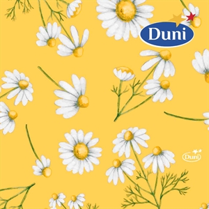 Duni Kaffeserviet 24x24 cm. Design Pretty Daisy Yellow