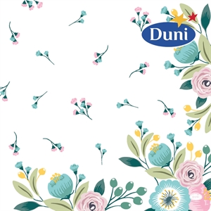 Duni Dunisoft Middagsserviet 40x40 cm. 12 stk. Design Blossoms