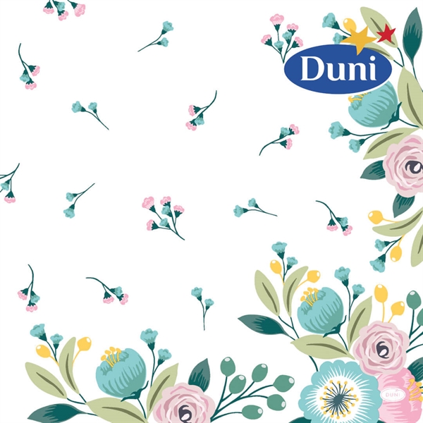 Duni Dunisoft Middagsserviet 40x40 cm. 12 stk Design Blossoms
