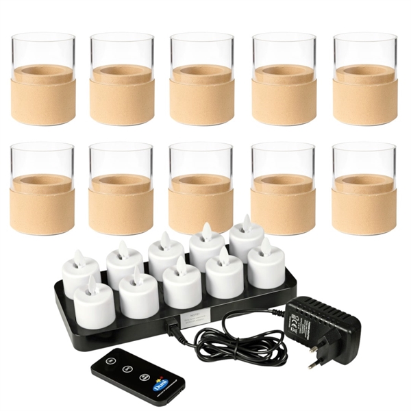 Duni 10 stk. LED lys Sampak Neat Sand
