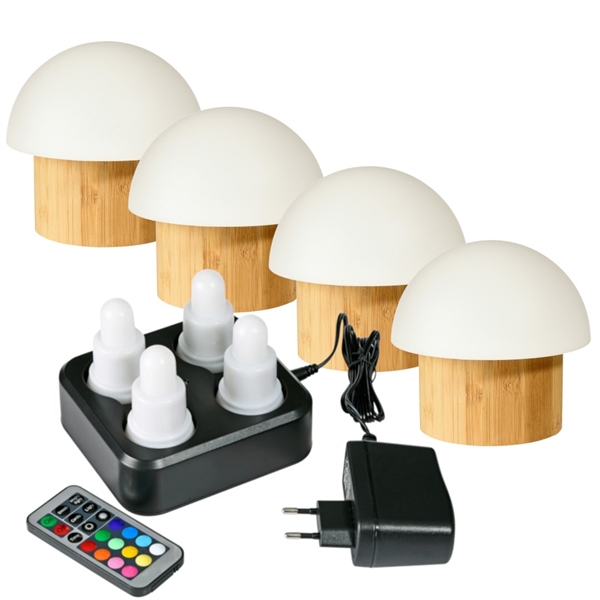 Duni 4 stk. LED lys Sampak Brother Bamboo
