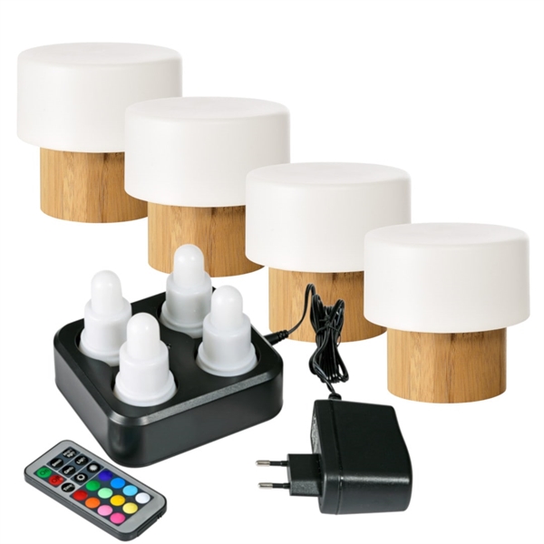 Duni 4 stk. LED lys Sampak Sister Bamboo