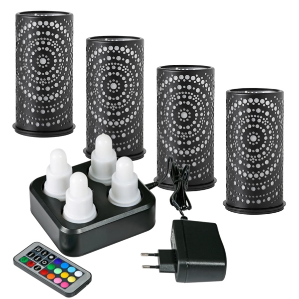 Duni 4 stk. LED lys Sampak Billy Sort