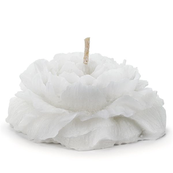 4 stk. Flydelys Hvid Blomst Pæone 8 cm.