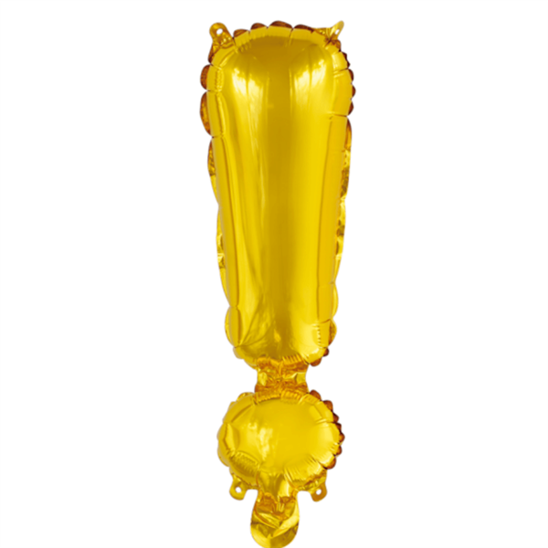 Folieballon - Tegn "!" Guld - 86 cm 
