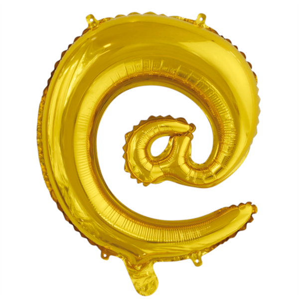 Folieballon - Tegn "@" Guld - 40 cm 