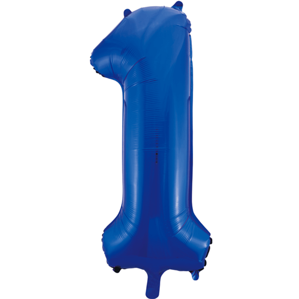 1 tal blå folieballon 86 cm.