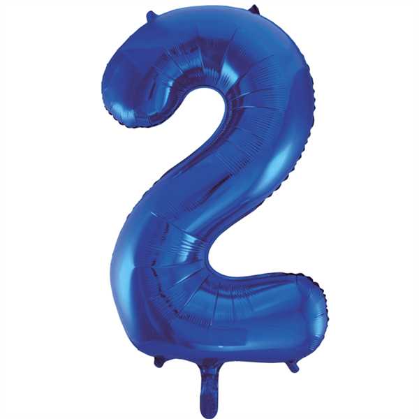 2 tal blå folieballon 86 cm.