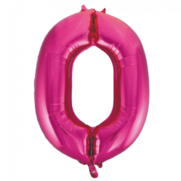 0 tal pink folieballon 86 cm.