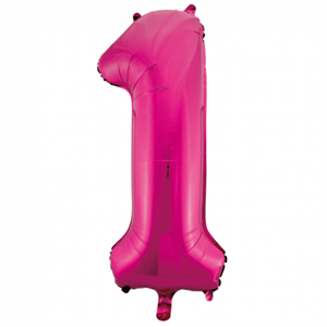 1 tal pink folieballon 86 cm.