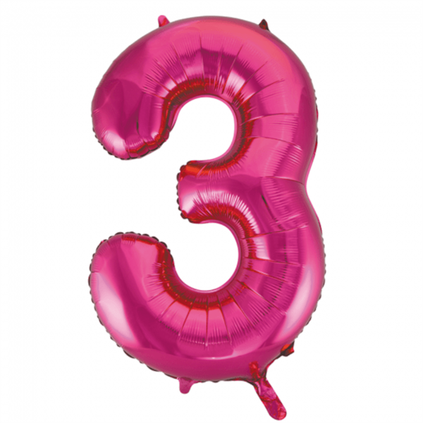 3 tal pink folieballon 86 cm.