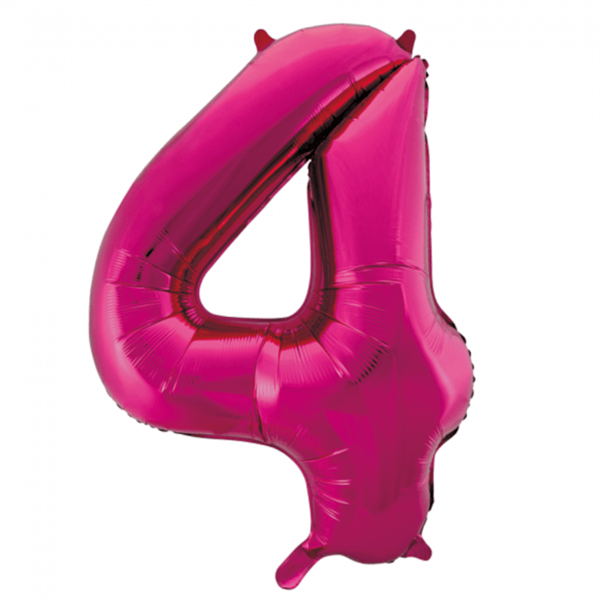 4 tal pink folieballon 86 cm.