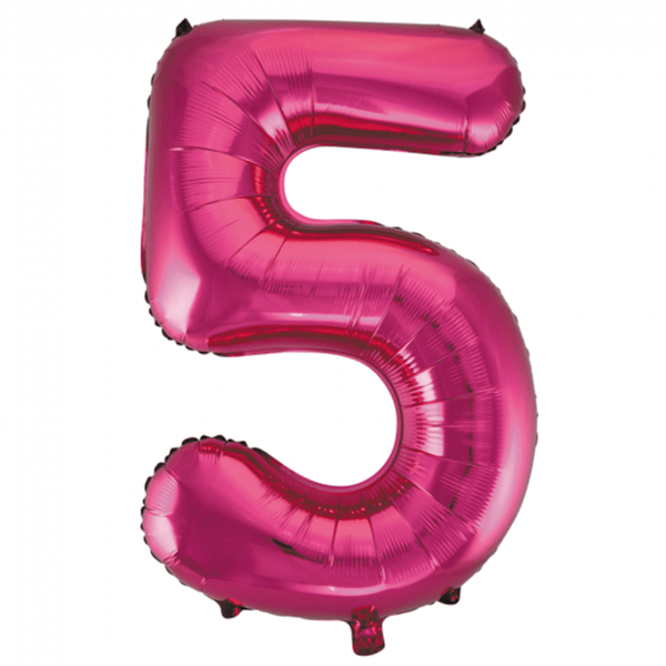 5 tal pink folieballon 86 cm.