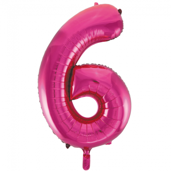 6 tal pink folieballon 86 cm.