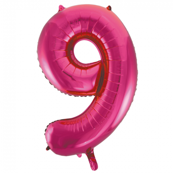 9 tal pink folieballon 86 cm.