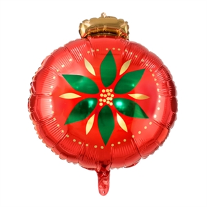 Folieballon Julekugle Rød/Guld/Grøn 45x45 cm. 