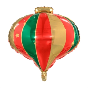 Folieballon Julekugle Rød/Guld/Grøn 51x49 cm. 
