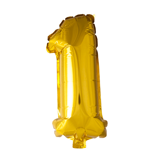 Folieballon  - Guld 40 cm. 1 stk. Nr. 1