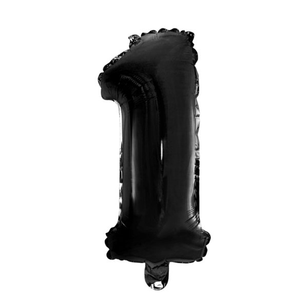 Folieballon  - Sort 40 cm. 1 stk. Nr. 1