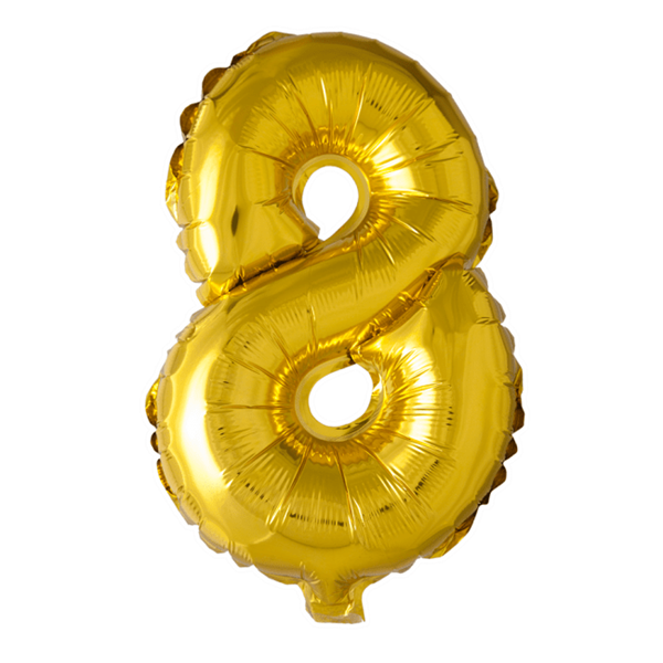 Folieballon  - Guld 40 cm. 1 stk. Nr. 8