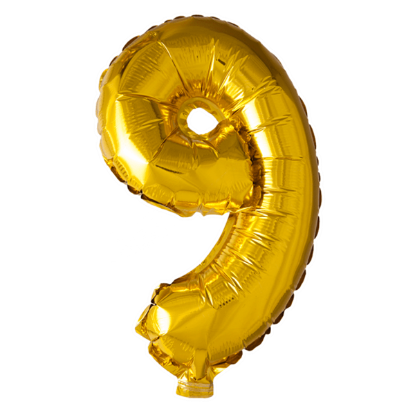 Folieballon  - Guld 40 cm. 1 stk. Nr. 9
