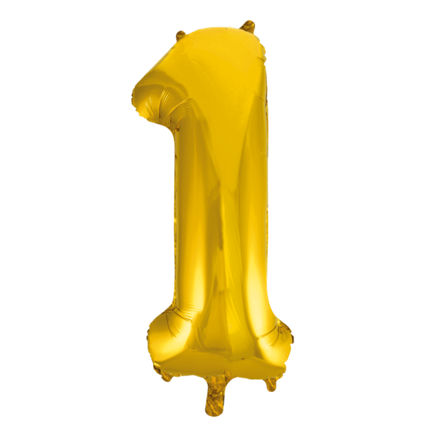 Folieballon  - Guld 86 cm. 1 stk. Nr. 1