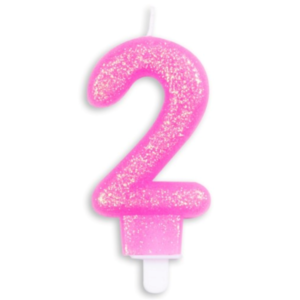 Kagelys Pink glitter nr. 2