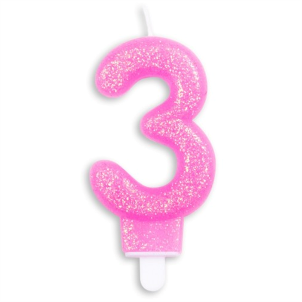 Kagelys Pink glitter nr. 3