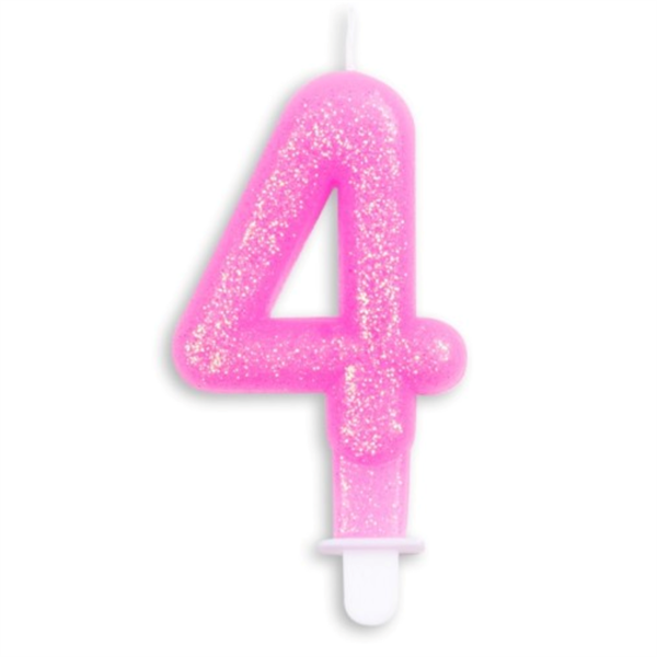 Kagelys Pink glitter nr. 4