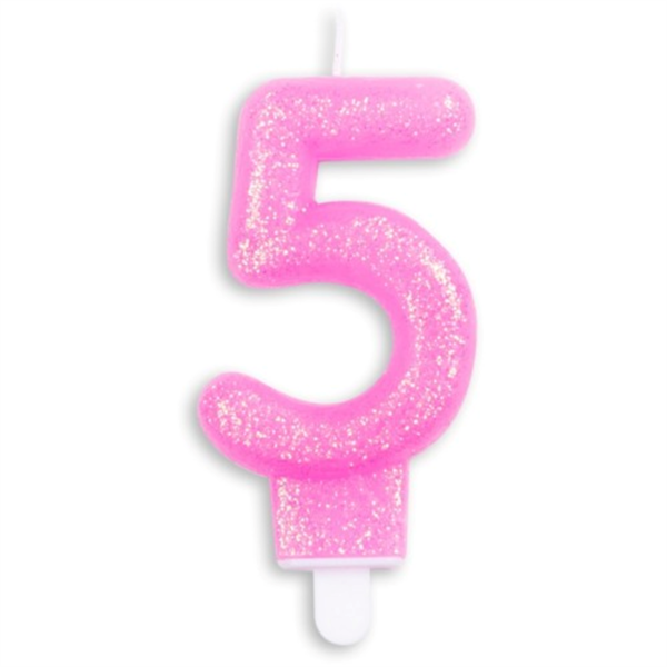 Kagelys Pink glitter nr. 5