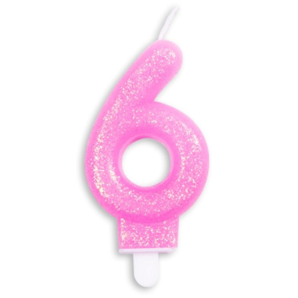 Kagelys Pink glitter nr. 6